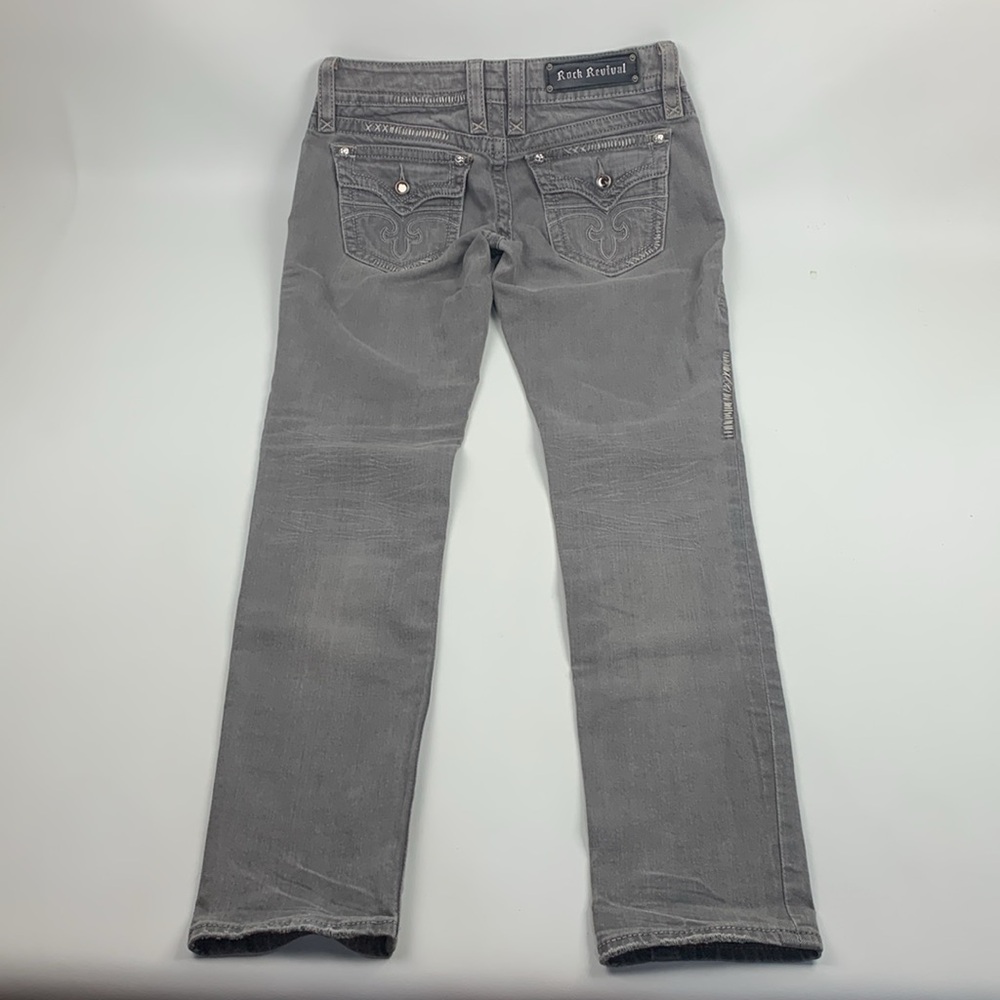 Rock Revival Celine Skinny Gray Jeans Size 29 Stretch Silver bling Designer